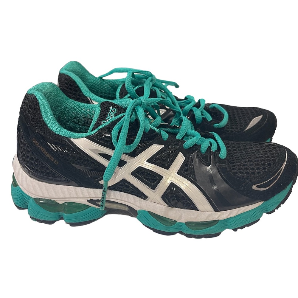 Asics Gel Nimbus 13 Womens Size 5 1/2 Black Green